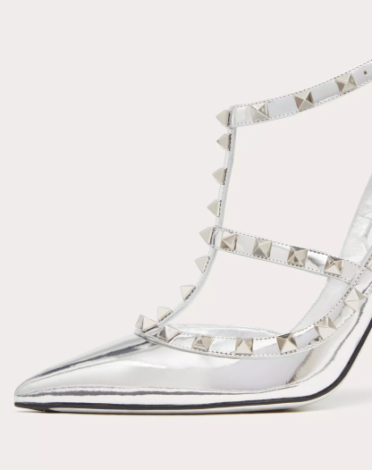 ROCKSTUD MIRROR-EFFECT PUMP WITH MATCHING STRAPS AND STUDS 100MM
